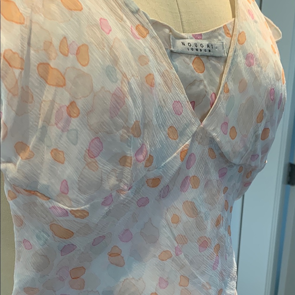 Nougat London 100% Silk Watercolour Dots Patterned Dress - Picture 12 of 16